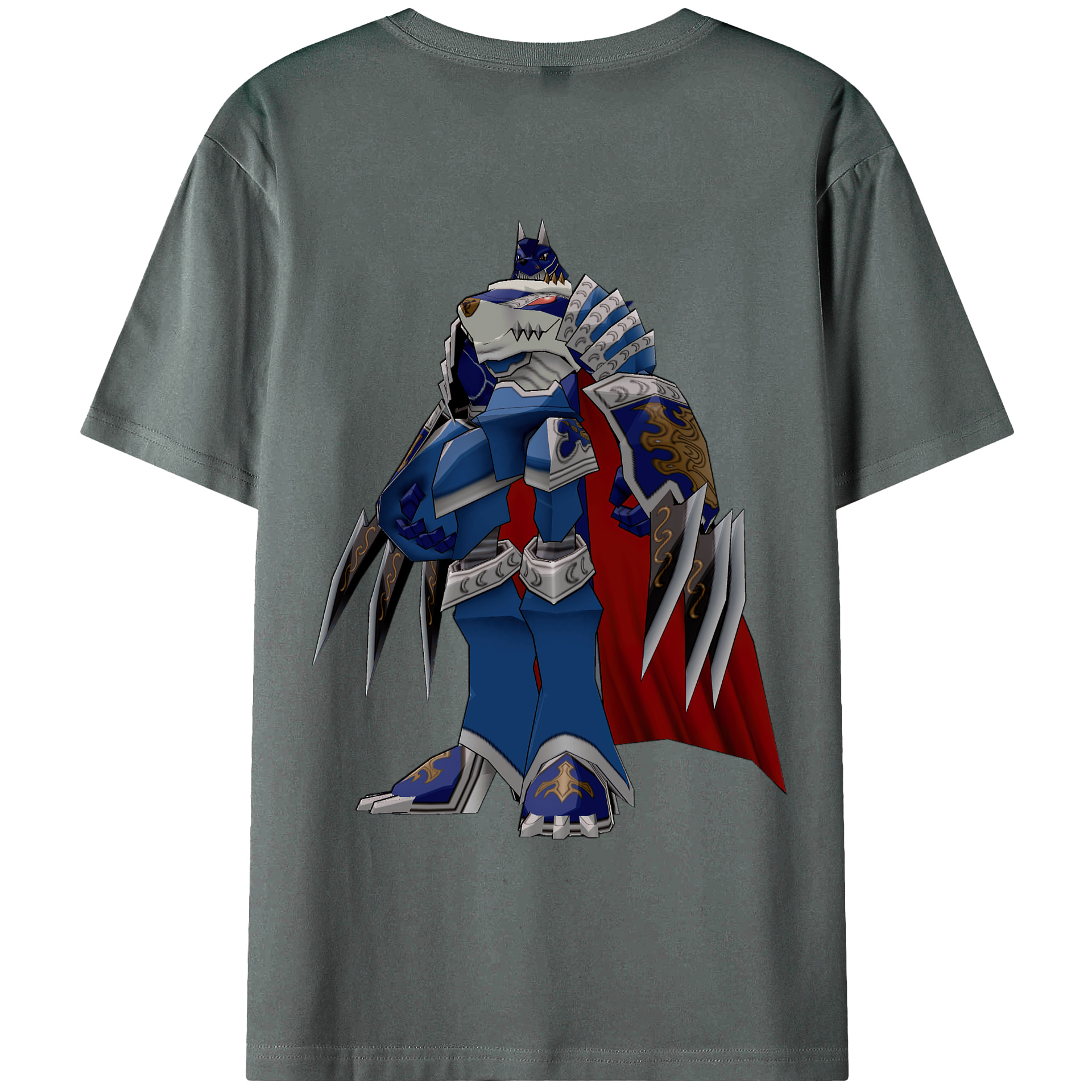 （画像用） Digimon デジタルモンスター/デジモン 綿100％ メンズ半袖Tシャツ（バックプリント） 通気性